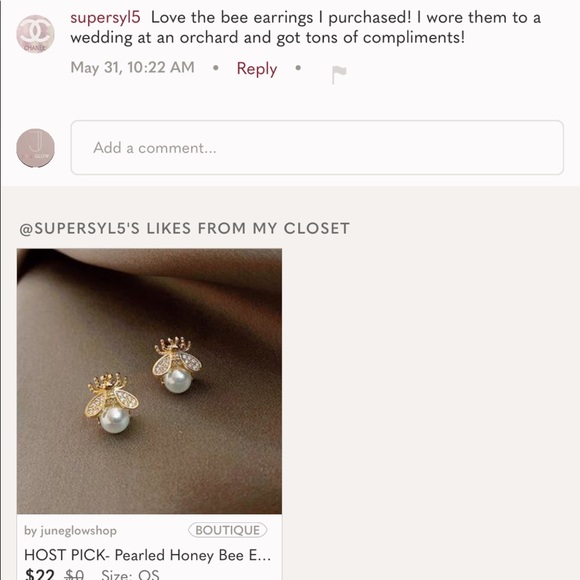 HOST PICK- Pearled Honey Bee Earrings - Picture 8 of 8